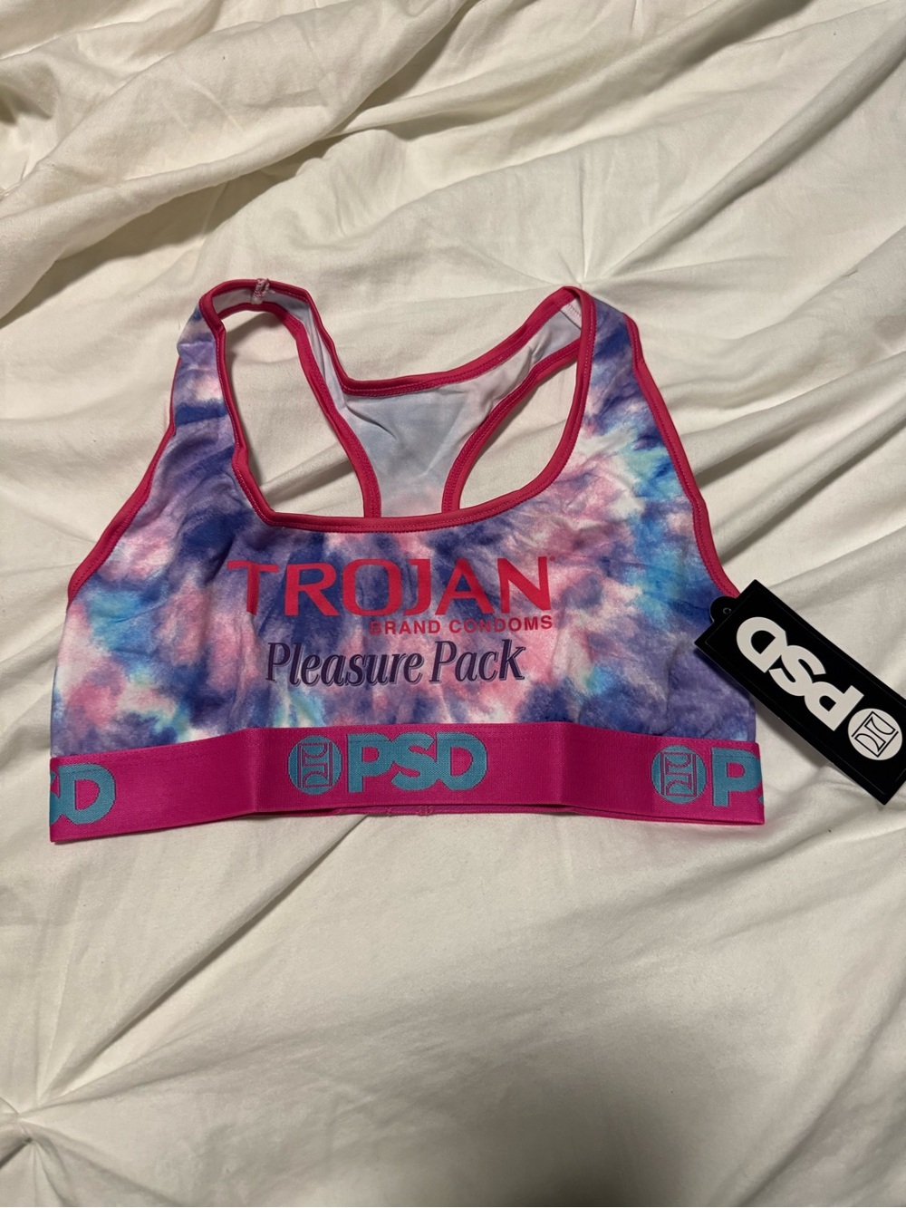 PSD x Trojan Women's Tie-Dye Sports Bra - Pink/Purple Sz M NEW